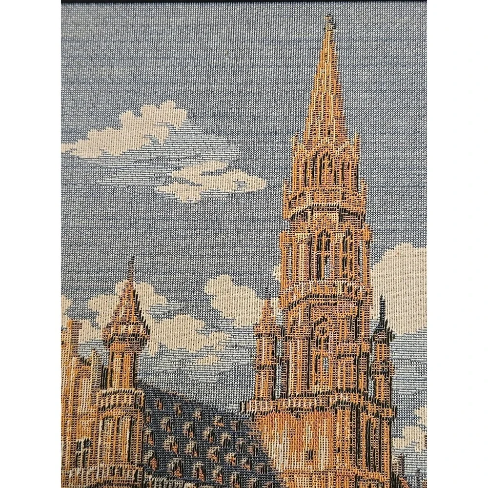 Grand Place in Brussels Framed Belgian Tapestry 20.5